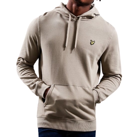 Khakifarbener, rauchbeiger Pullover-Hoodie mit Lyle & Scott-Logo - Image 3