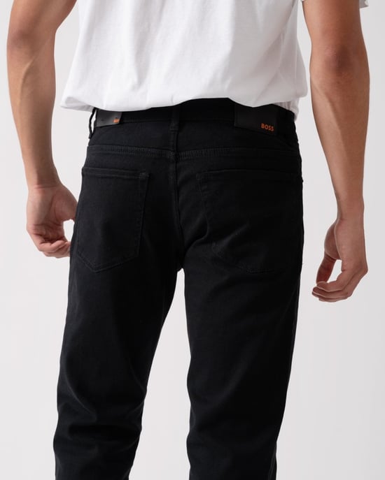 BOSS Orange Re.Maine Mens Regular Fit Jeans in Stay-Black Comfort Stretch Denim - Image 3