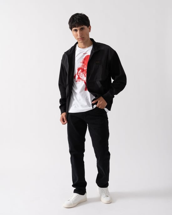 BOSS Orange Re.Maine Mens Regular Fit Jeans in Stay-Black Comfort Stretch Denim - Image 4