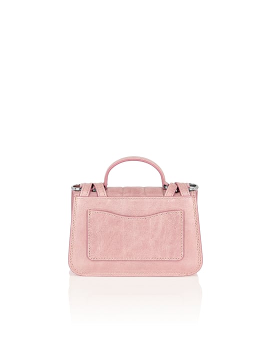 Shiny Crackle Leather Belt Handle Bag Small Hexagon - Image 4