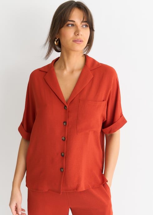 Rust Air Flow Übergroßes Shirt Top - Image 2