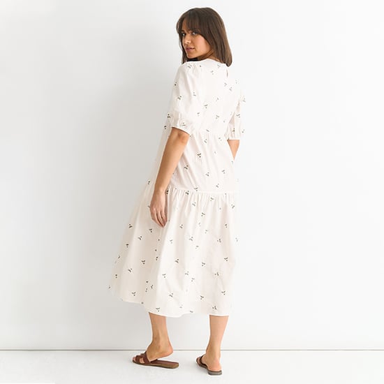 Broderie-Baumwoll-Smok-Midikleid - Image 3