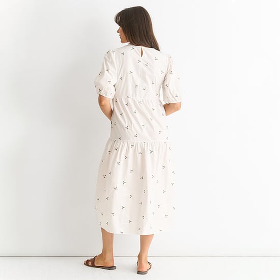 Broderie-Baumwoll-Smok-Midikleid - Image 4