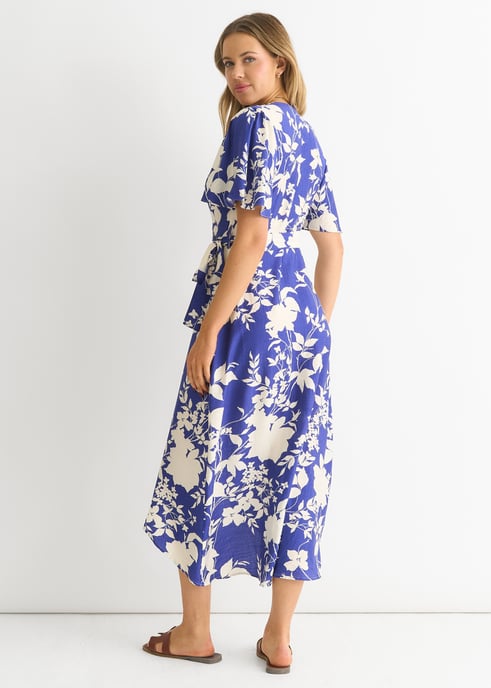 Geblümtes Wickel-Midi-Dress aus Viskose - Image 3