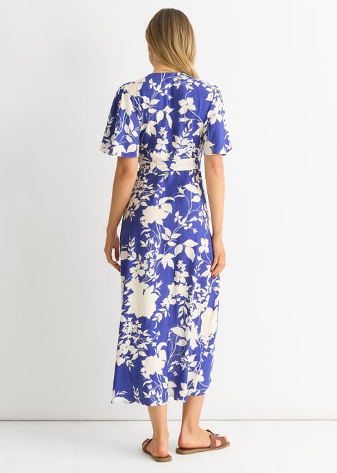 Geblümtes Wickel-Midi-Dress aus Viskose - Image 4