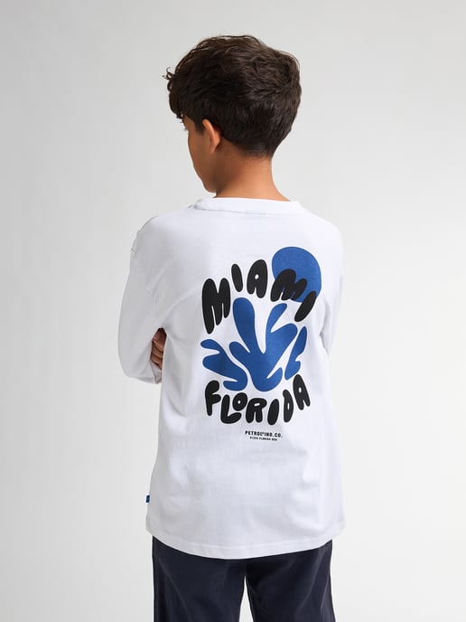 Petrol Industries - Backprint-T-Shirt mit langen Ärmeln Tropicalia  Jungen -  Weiß - Image 4