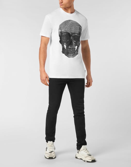 Philipp Plein Jersey-T-Shirt mit Rundhals, Totenkopf-Print - Weiß - Image 4