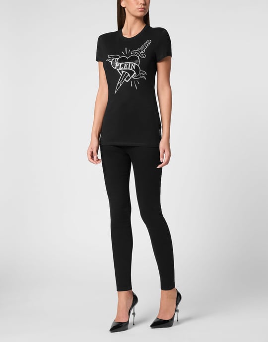 Philipp Plein Slim-Fit T‑Shirt Love mit Logodetail - Schwarz - Image 4