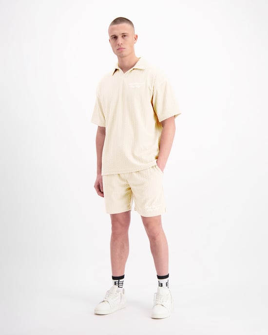 Black Bananas Terry Lounge Polo, Sand - Image 3