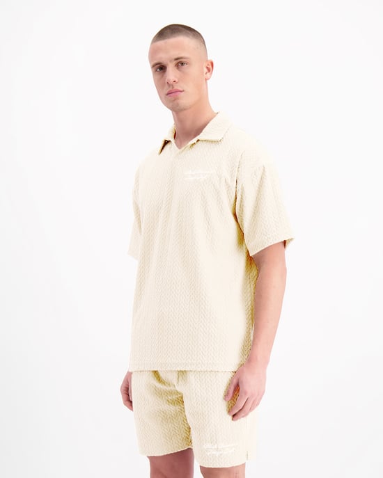 Black Bananas Terry Lounge Polo, Sand - Image 5