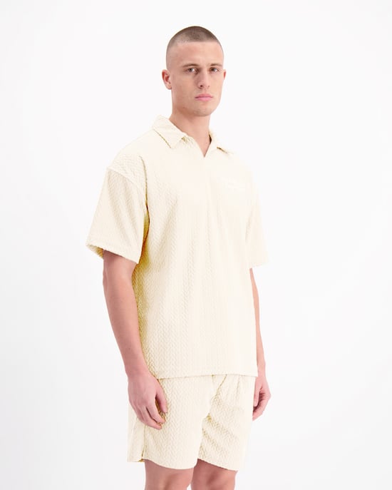 Black Bananas Terry Lounge Polo, Sand - Image 6