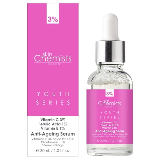 skinChemists Jugendserie Antifaltenserum Vitamin C 3%, Ferulasäure 1%, Vitamin E 1% 30ml - Image 3
