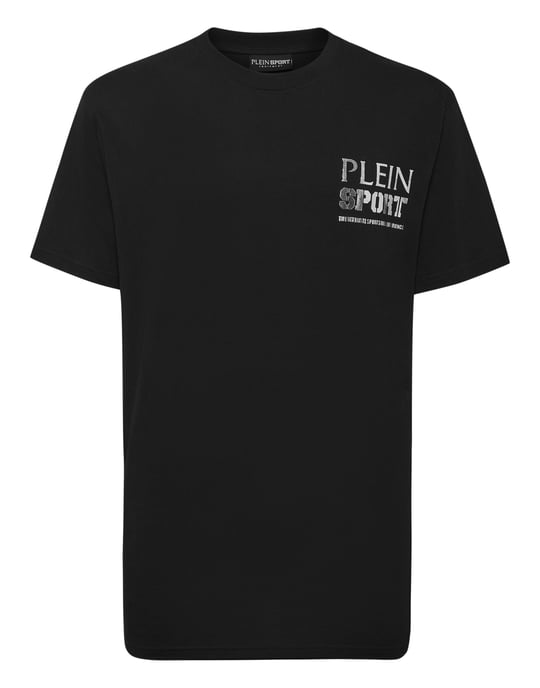 Plein Sport T-Shirt mit Rundhals, kurzarm, Tiger-Print - Schwarz - Image 1
