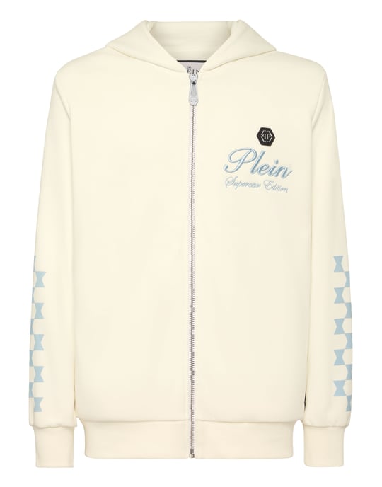 Philipp Plein Hoodie Sweatjacket Cote d'Azur Checkmate - Schwarz - Image 1