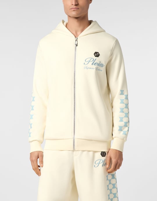 Philipp Plein Hoodie Sweatjacket Cote d'Azur Checkmate - Schwarz - Image 3