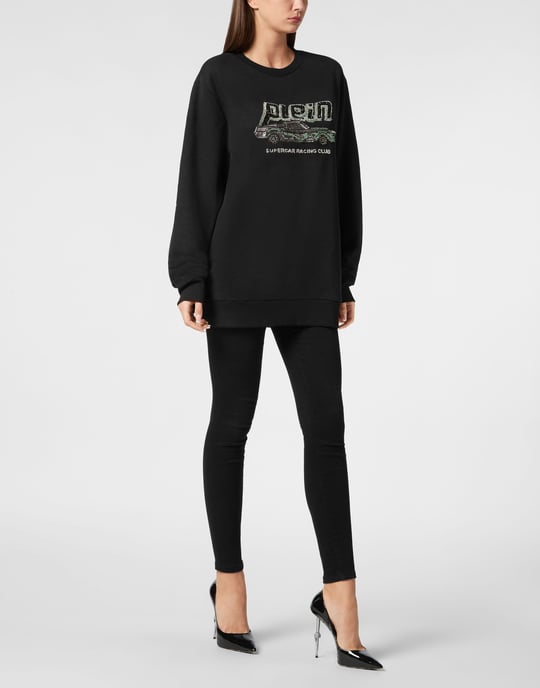 Philipp Plein Rundhalspullover Racing - Schwarz - Image 4