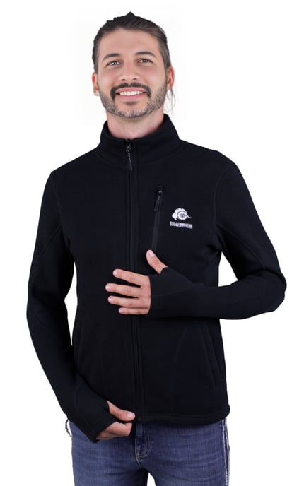 Herren Fusion Fleecejacke Wanderjacke Schwarz - Image 2