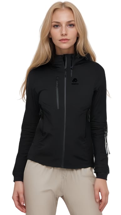 Damen Wanderjacke 3-Lagen Hardshell Schwarz - Image 2