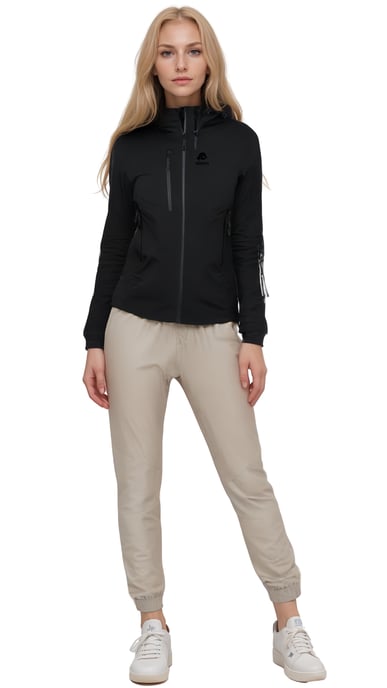 Damen Wanderjacke 3-Lagen Hardshell Schwarz - Image 4