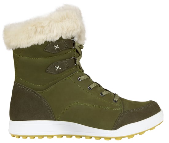 Damen Winterstiefel Echtleder mit Kunstfell Olive - Image 3