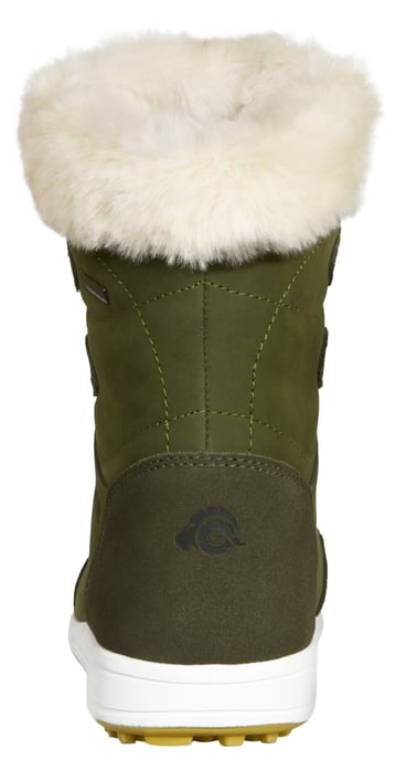Damen Winterstiefel Echtleder mit Kunstfell Olive - Image 5