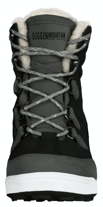Damen Fellstiefel mit Lammwolle Winterstiefel Schwarz - Image 4
