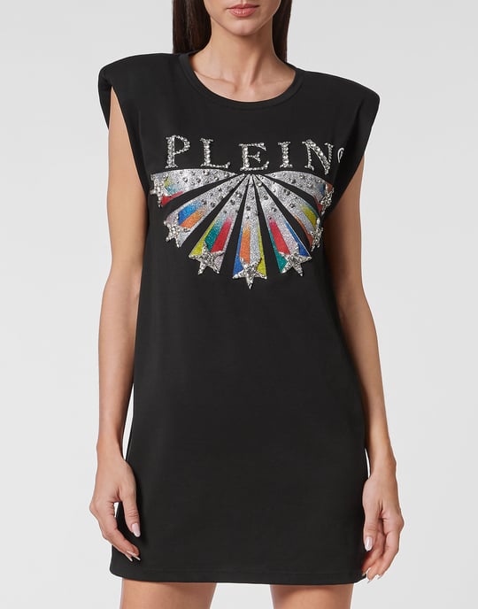 Philipp Plein T-Shirt-Kleid kurz mit Sternen - Schwarz - Image 2