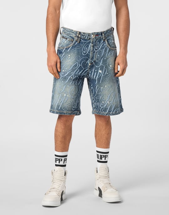 Denim Shorts Formentera Logo - Image 3