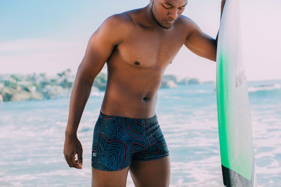 Herren Badehose eng anliegend gestreift Boxerbadehose - Image 2