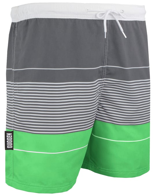 Herren Badehose mit Muster Streifen Grün - Image 1