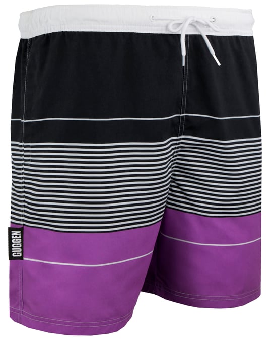 Herren Badehose mit Muster Streifen Lila - Image 1