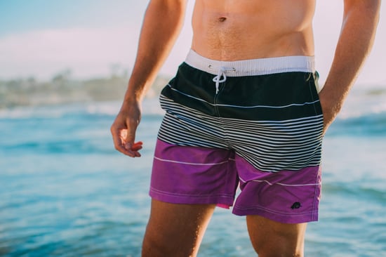 Herren Badehose mit Muster Streifen Lila - Image 3
