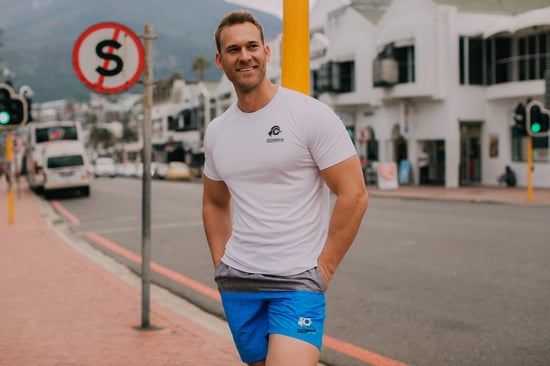 Herren Badehose mit Muster Streifen Blau - Image 2