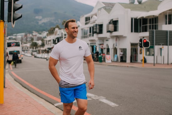 Herren Badehose mit Muster Streifen Blau - Image 3