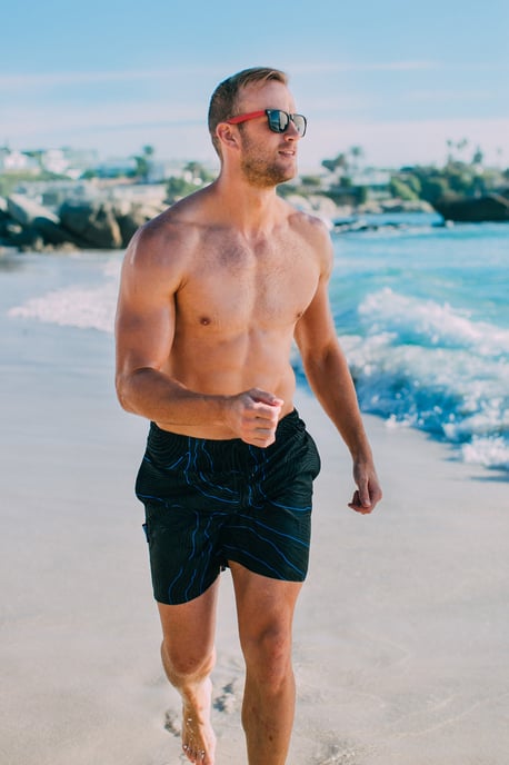 Herren Badehose Streifen lässige Boardshorts Linien Muster - Image 2