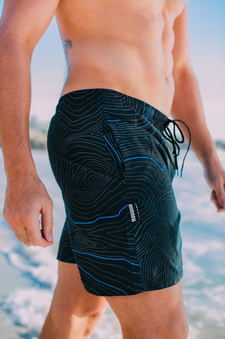 Herren Badehose Streifen lässige Boardshorts Linien Muster - Image 3