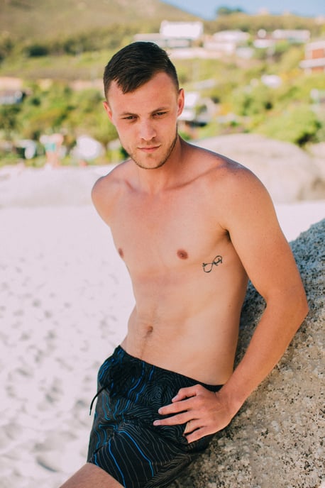 Herren Badehose Streifen lässige Boardshorts Linien Muster - Image 5