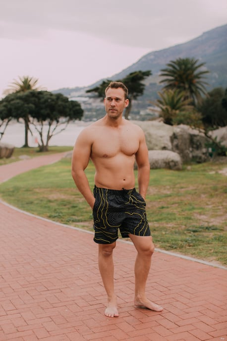 Herren Badehose Streifen lässige Boardshorts Linien Muster - Image 2