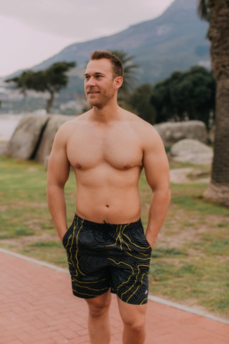Herren Badehose Streifen lässige Boardshorts Linien Muster - Image 3