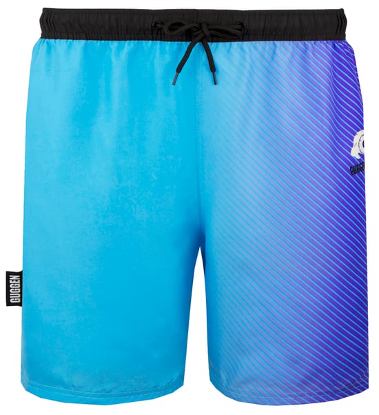 Herren Badehose mit Muster Streifen Blau Lila - Image 1