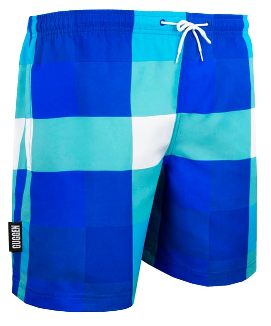 Herren Badehose Kariert Blau - Image 1