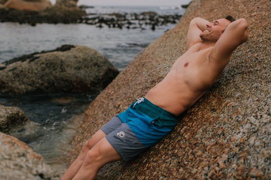 Herren Badehose mit Muster Streifen Grün - Image 3