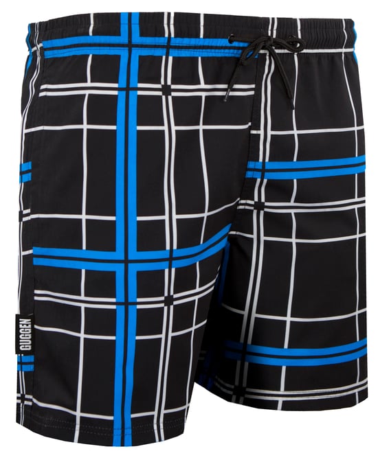 Herren Badehose Kariert Blau - Image 1