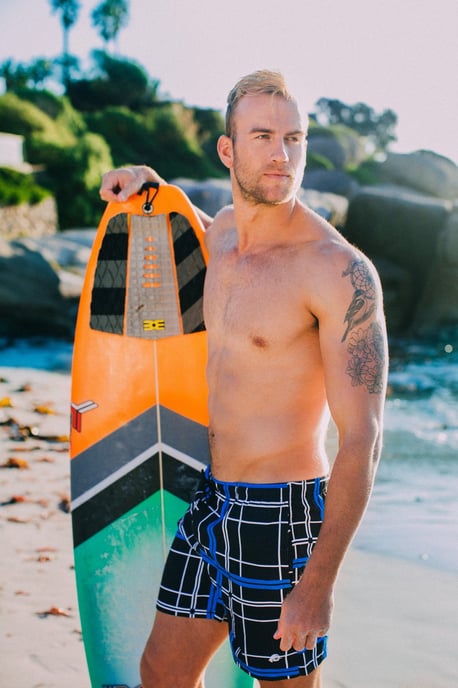 Herren Badehose Kariert Blau - Image 2
