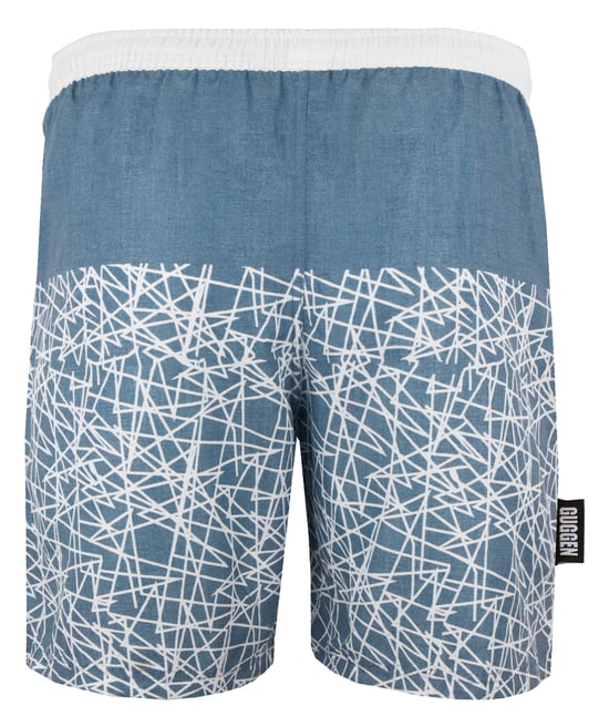 Herren Badehose Kariert Grau Weiß - Image 5
