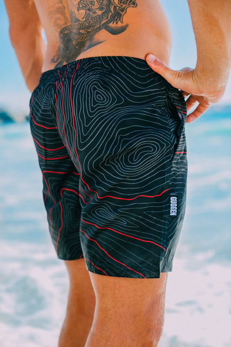 Herren Badehose Streifen lässige Boardshorts Linien Muster - Image 4
