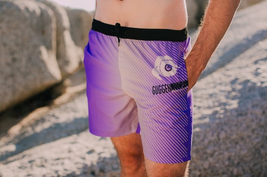 Herren Badehose mit Muster Streifen Lila - Image 4