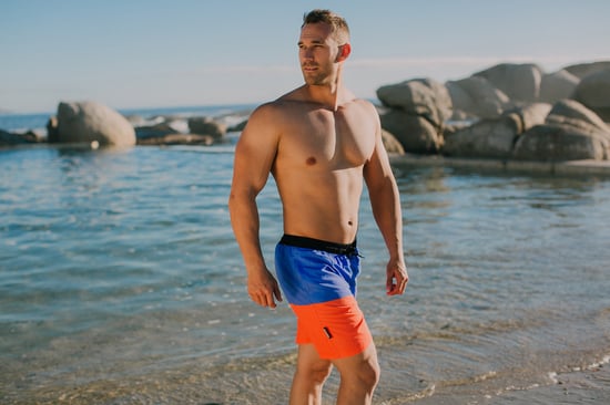 Herren Badehose mit Muster Lila Orange - Image 2