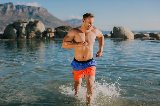 Herren Badehose mit Muster Lila Orange - Image 3