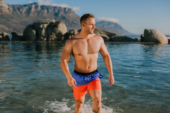 Herren Badehose mit Muster Lila Orange - Image 4
